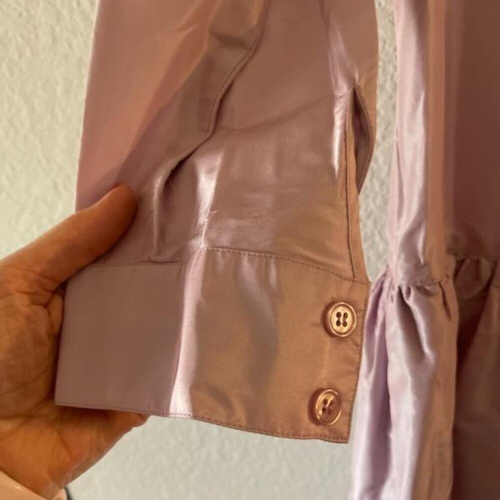 RARE Rickie Freeman- Teri Jon-100% Silk-Lilac Special Occasion Dress-Size M - Picture 5 of 8